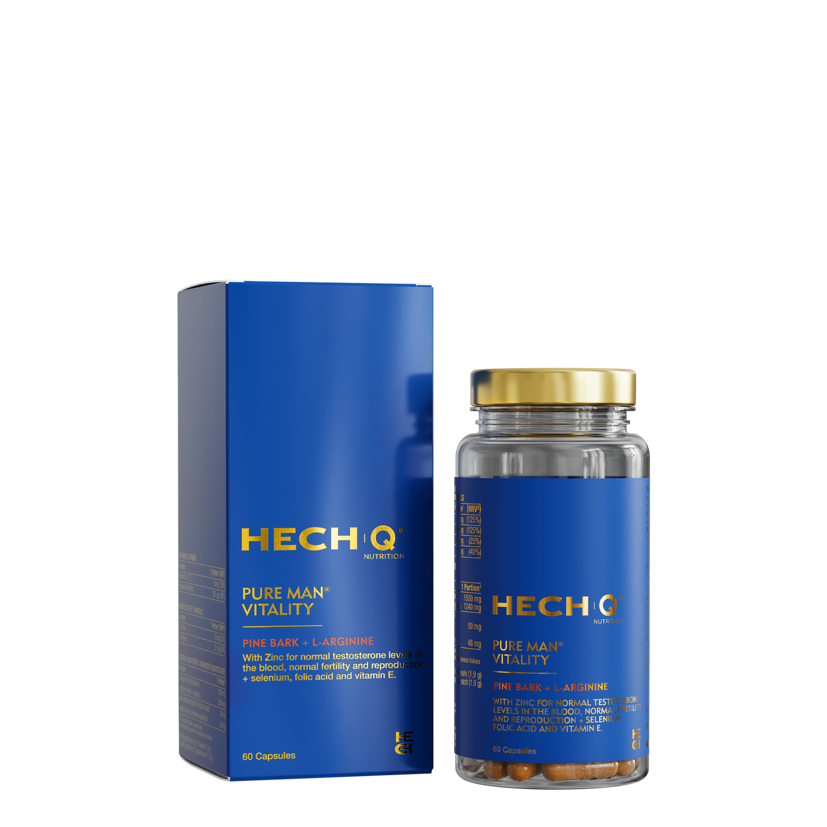 HECH | Q NUTRITION®  PURE MAN VITALITY </p> 60 capsules