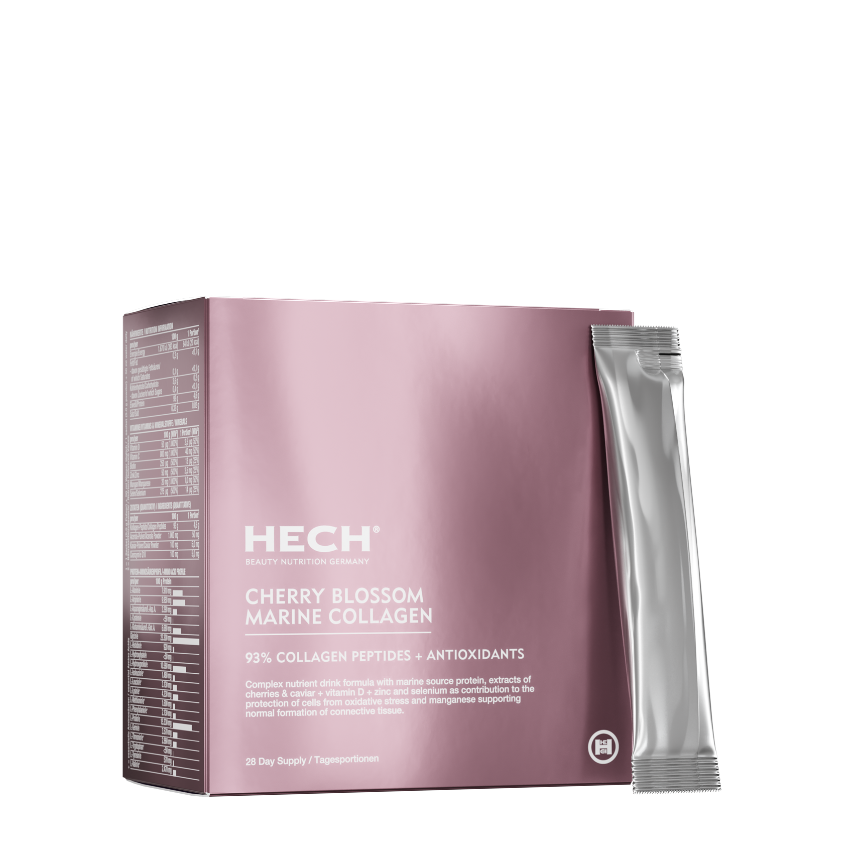 HECH Cherry Blossom Caviar Collagen Pulver, Packung mit 28 Sachets